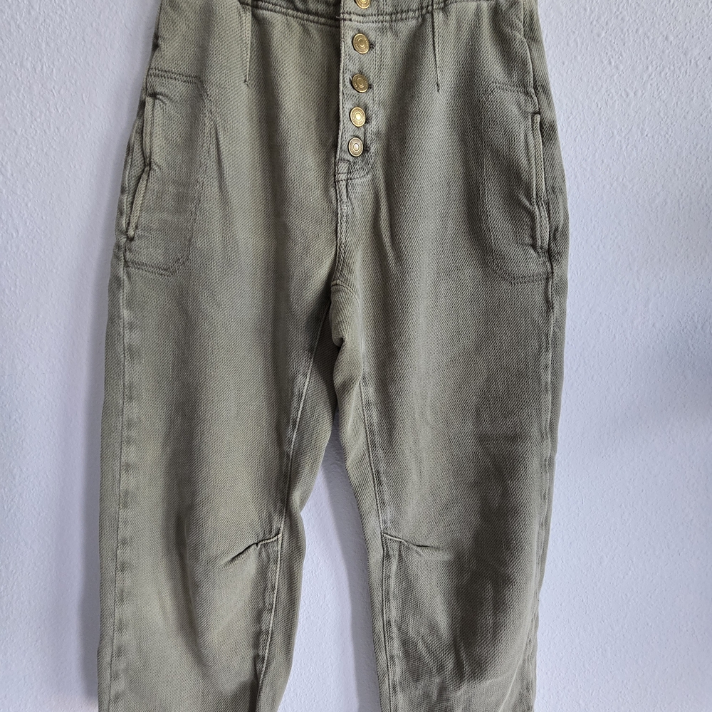 We The Free High-Waist Button Front Olive Green Cargo Pants